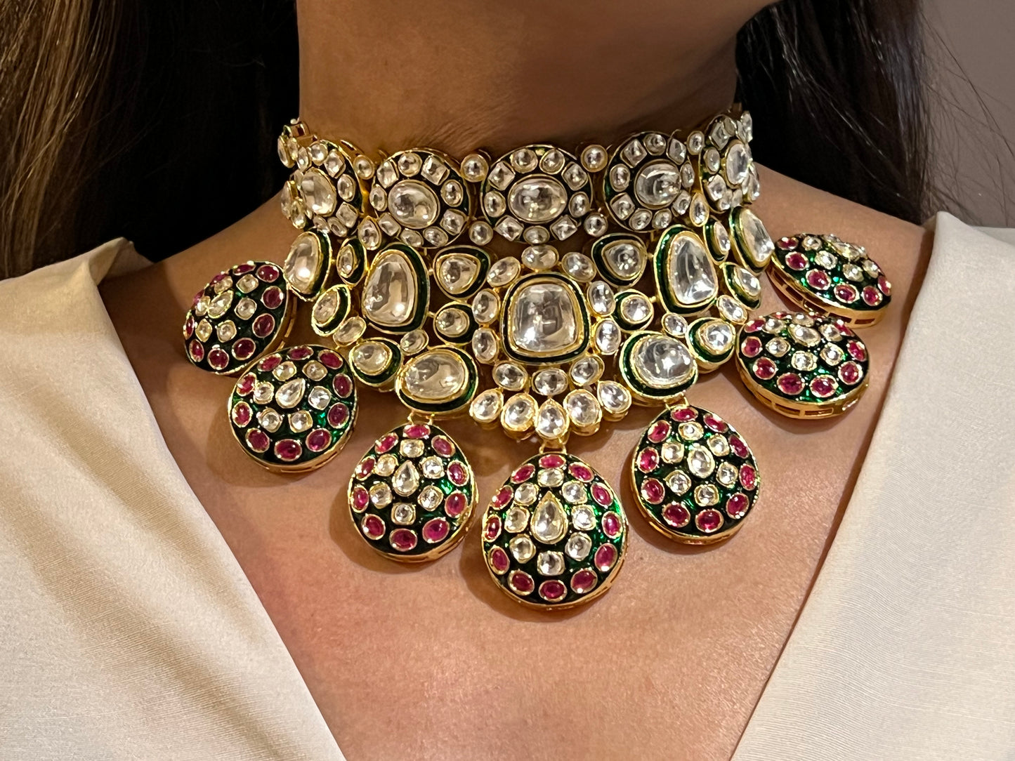 TAAZ UNCUT POLKI KUNDAN NECKLACE
