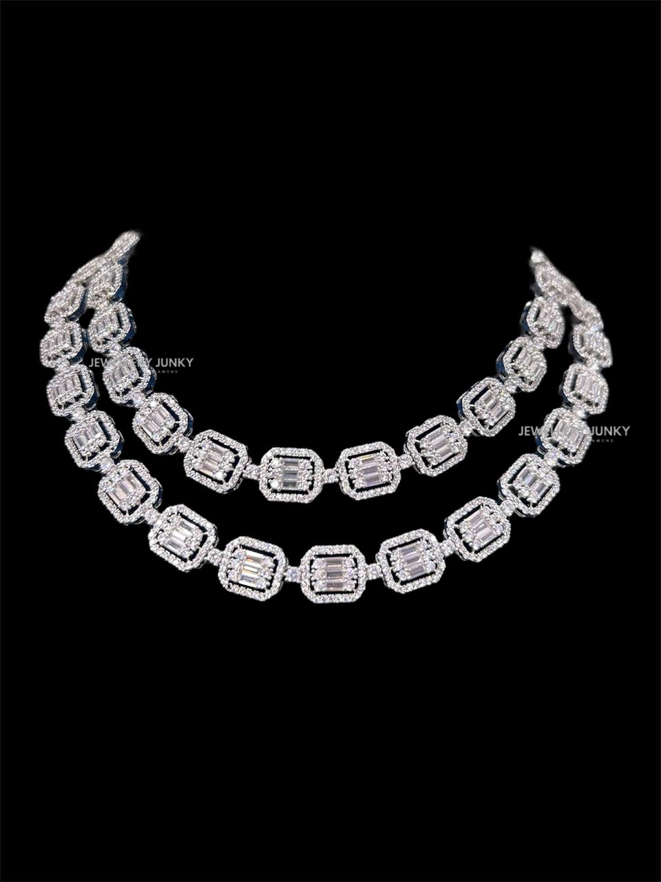 Scarlet Double Layer Baguette Necklace