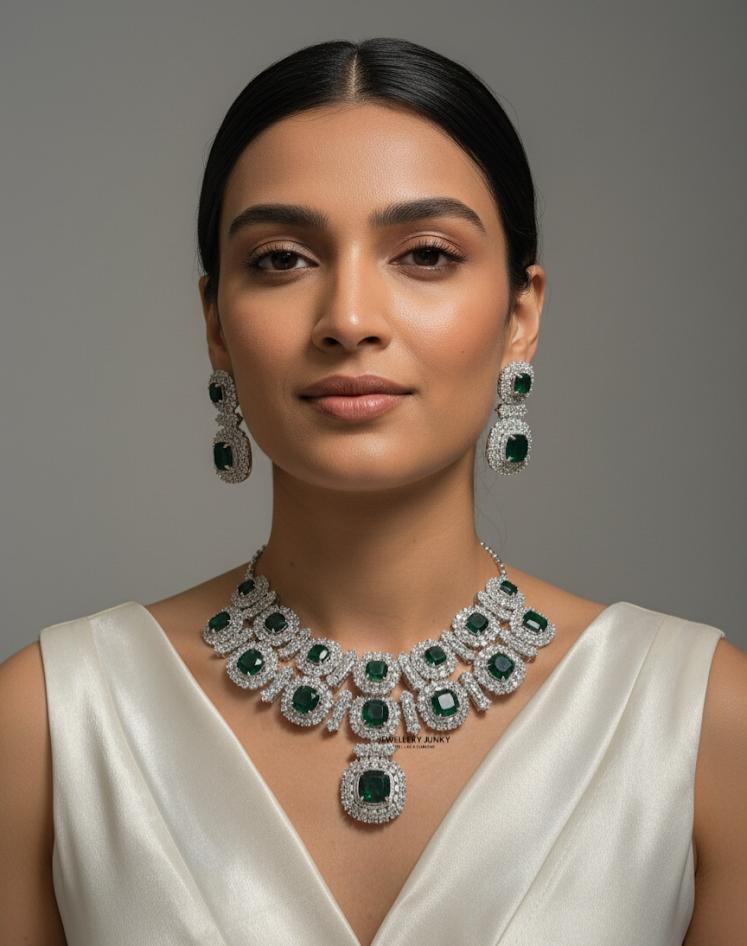 AMIYA DIAMOND EMERALD NECKLACE N-1044