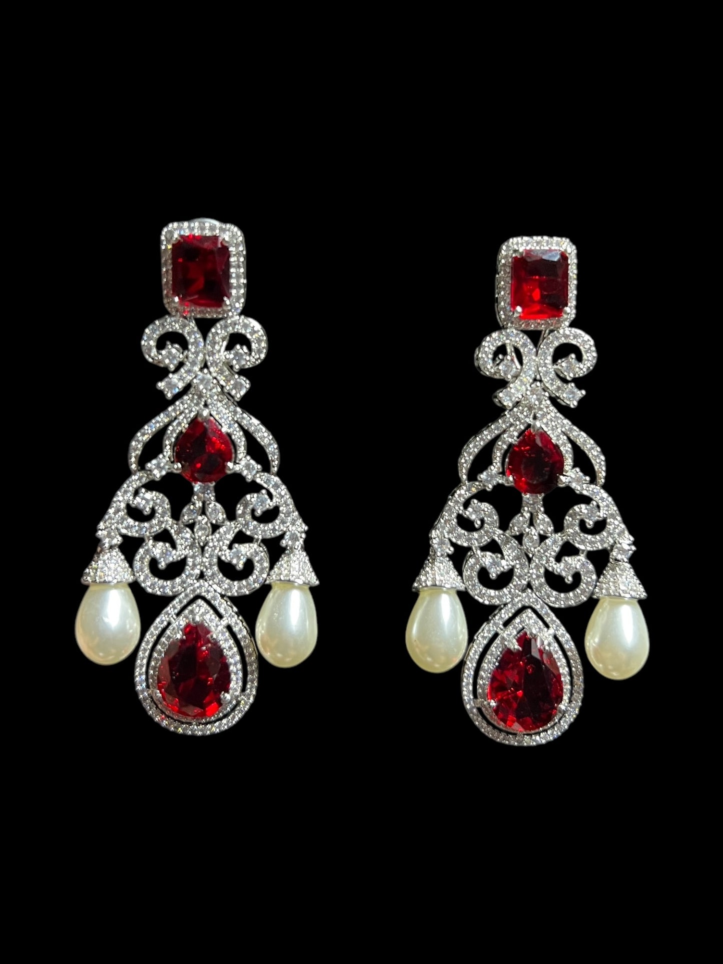MYRA DIAMOND PEARL DROP EARRING E-1019