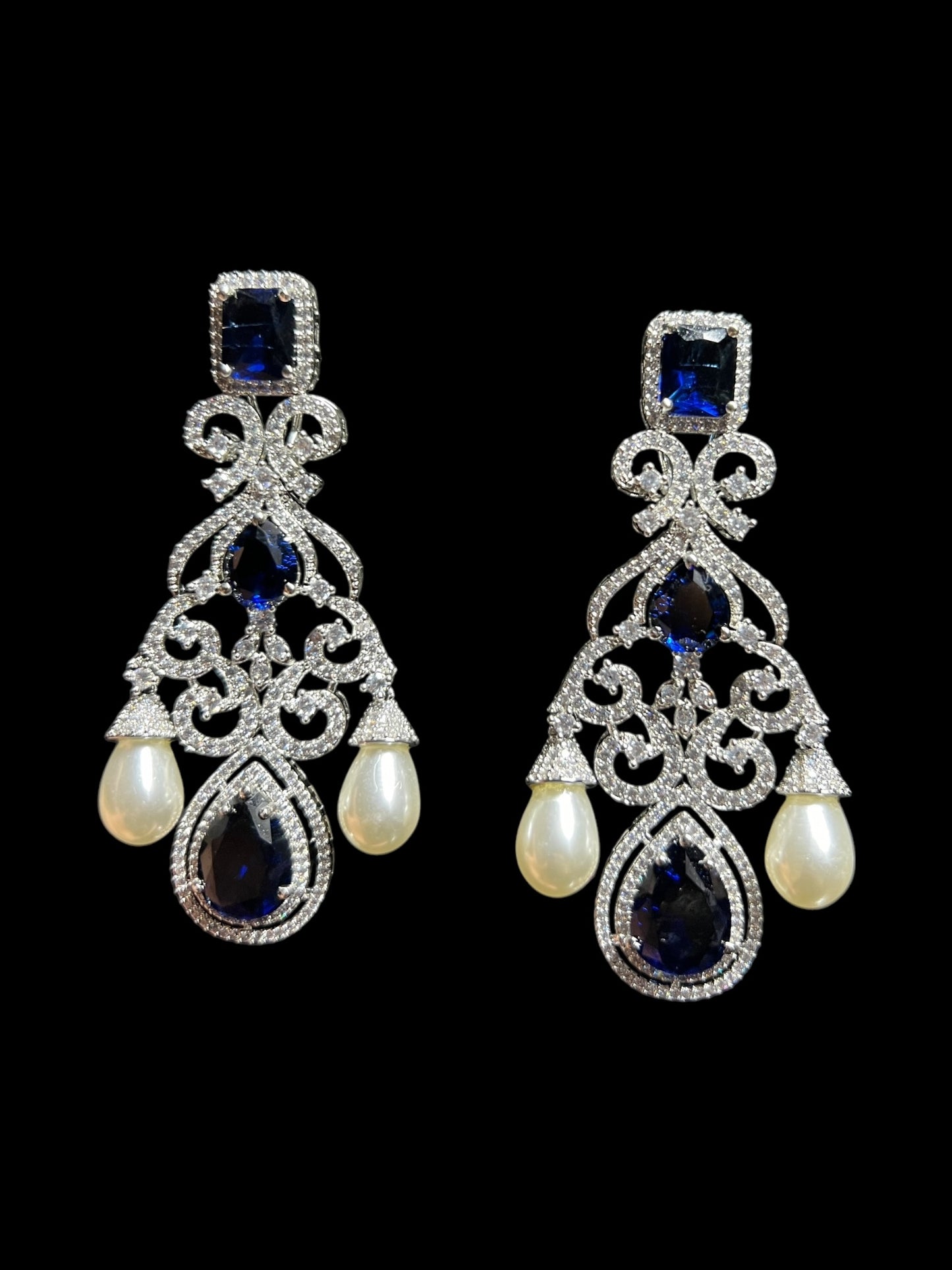 MYRA DIAMOND PEARL DROP EARRING E-1019
