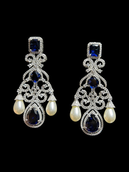 MYRA DIAMOND PEARL DROP EARRING E-1019