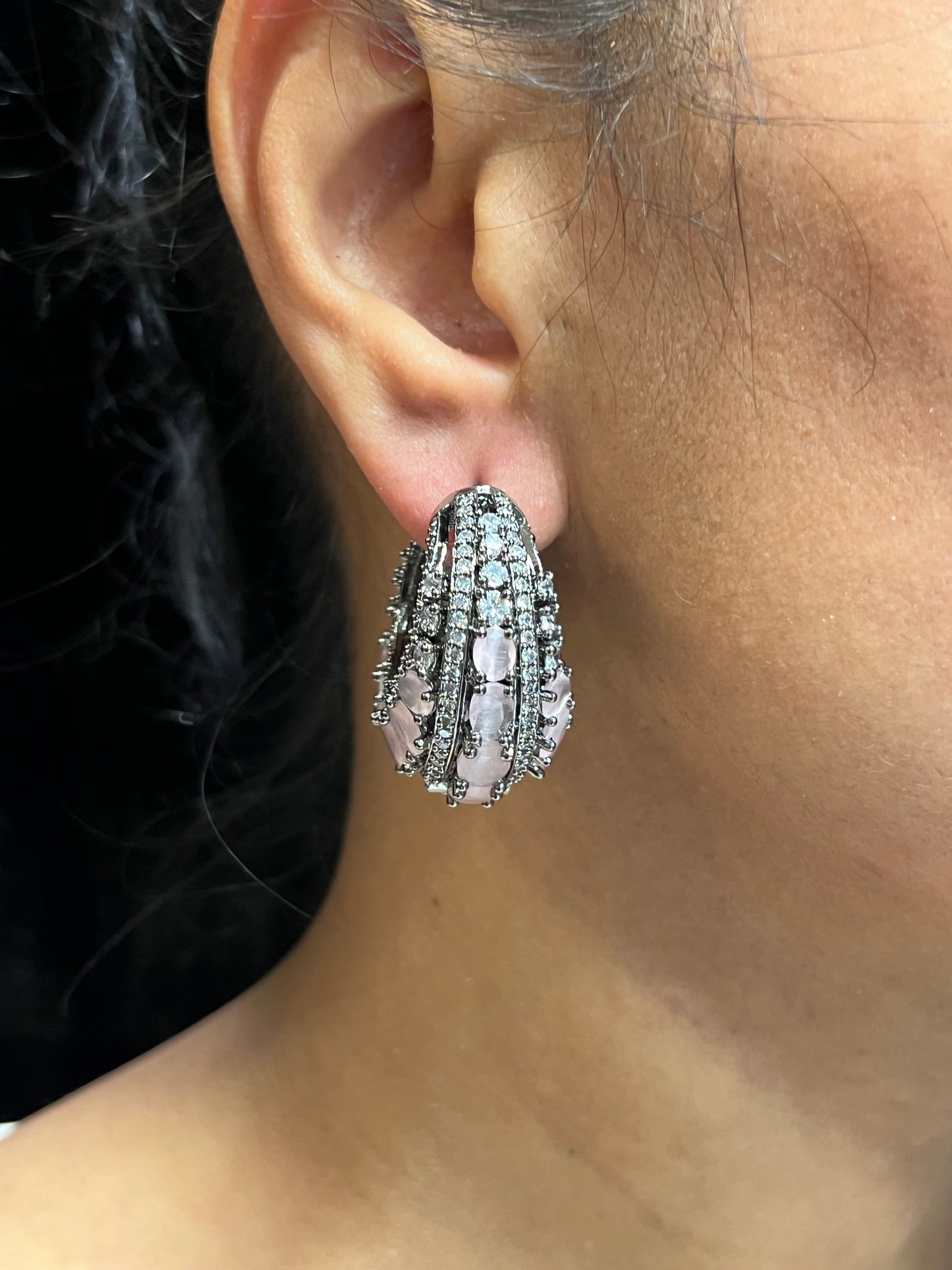 MIA DIAMOND HOOP EARRING