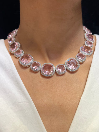 OMAYA CUSION CUT DIAMOND NECKLACE