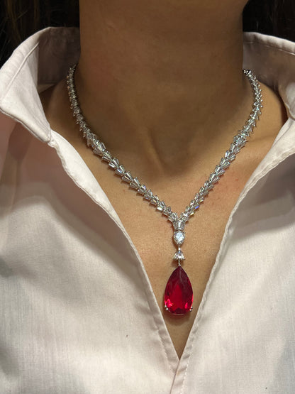 Deepika Baguette Diamond Necklace