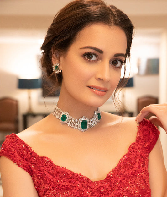 Diya Mirza Emerald  Necklace