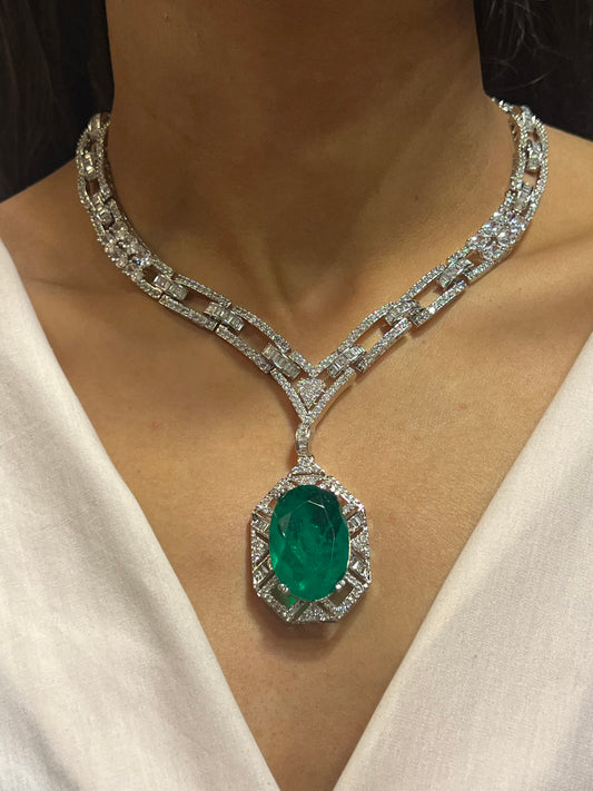 IRA OVAL DIAMOND NECKLACE