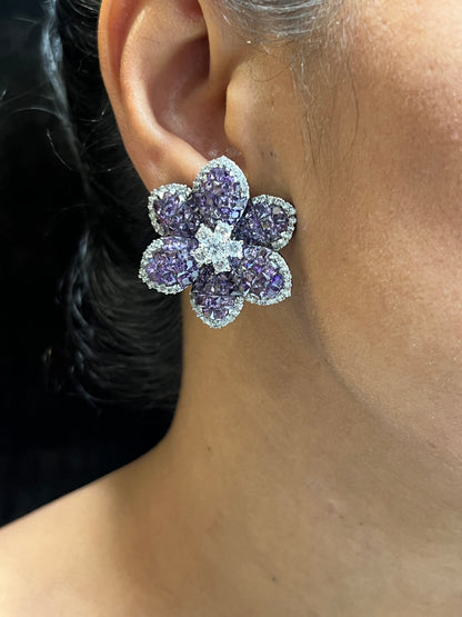 ASTRIA INVISIBLE FLOWER DIAMOND STUD