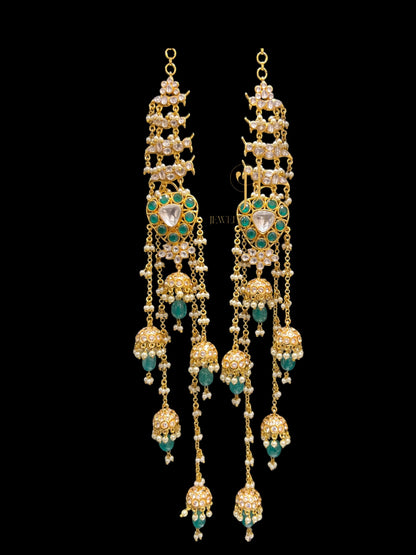 AMIRA PEACOCK KUNDAN JUMKI EARRING