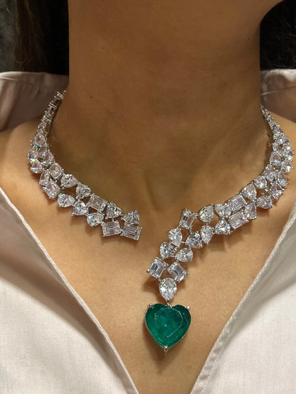 RACHEAL HEART DIAMOND NECKLACE