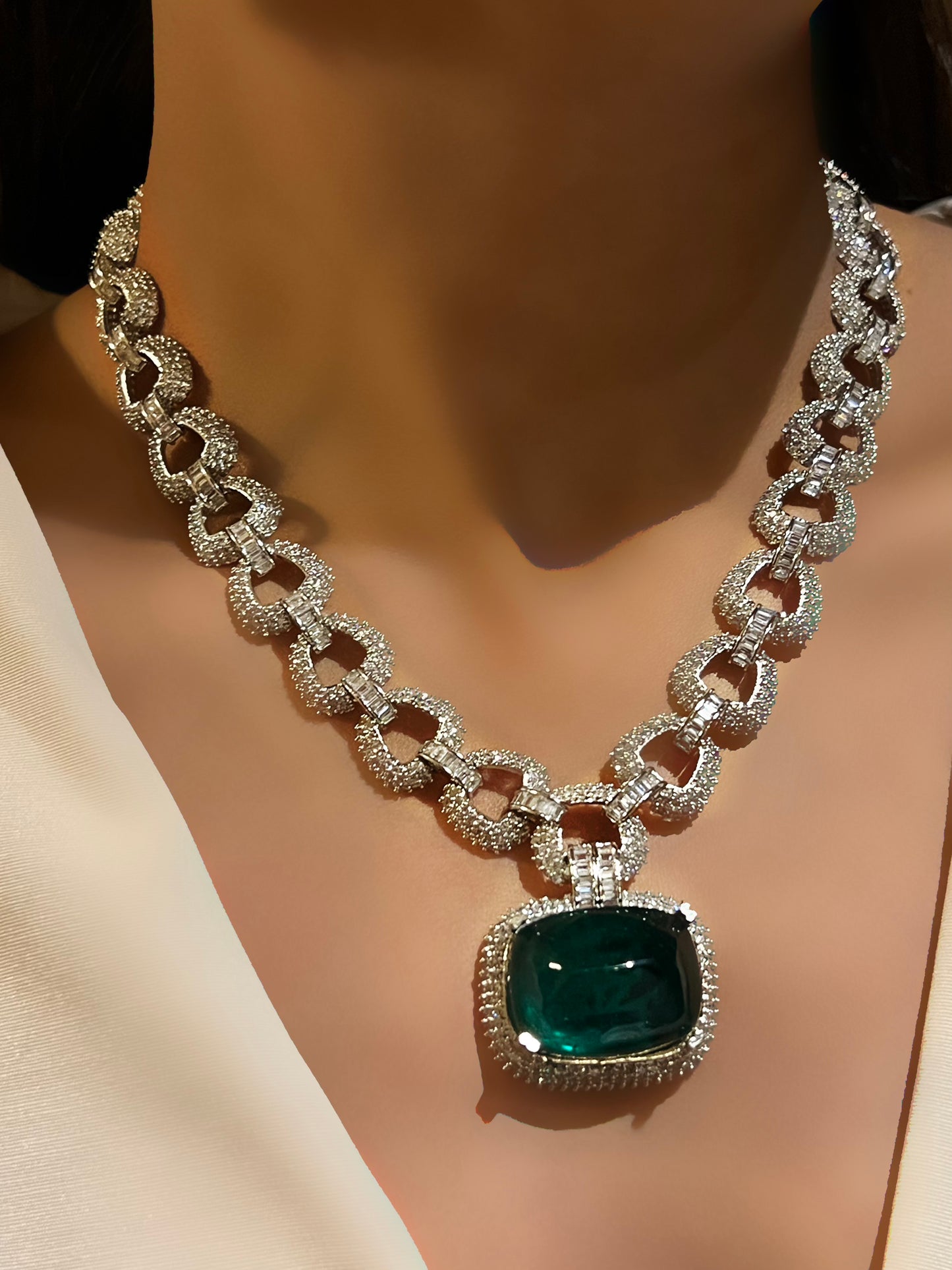 MISU EMERALD CZ NECKLACE