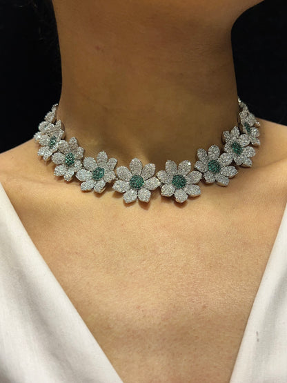 ELISHA FLORAL NANO DIAMOND NECKLACE