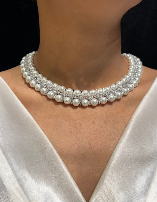 ZIA PEARL DIAMOND NECKLACE