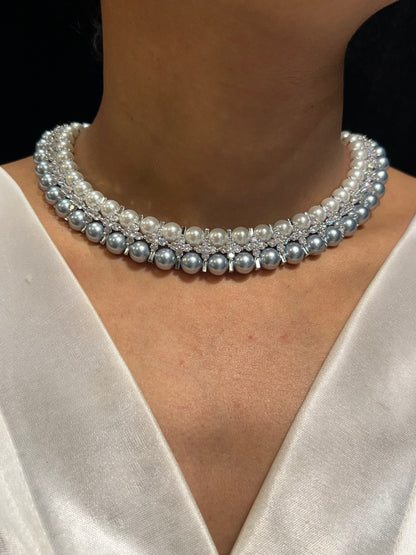 ZIA PEARL DIAMOND NECKLACE