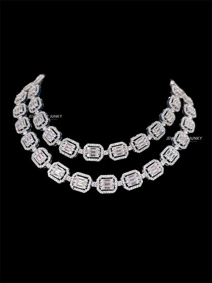 Scarlet Double Layer Baguette Necklace