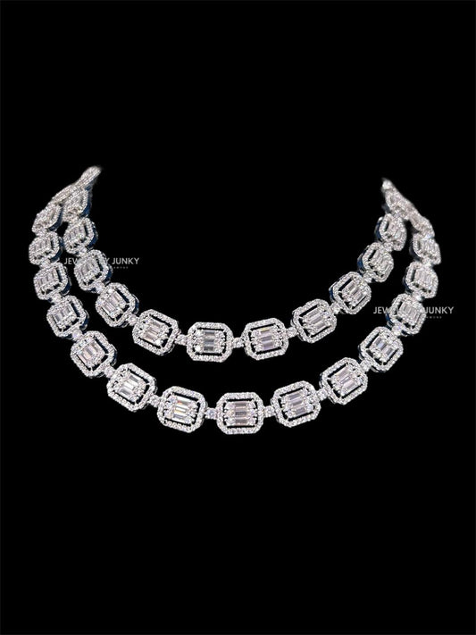 Scarlet Double Layer Baguette Necklace