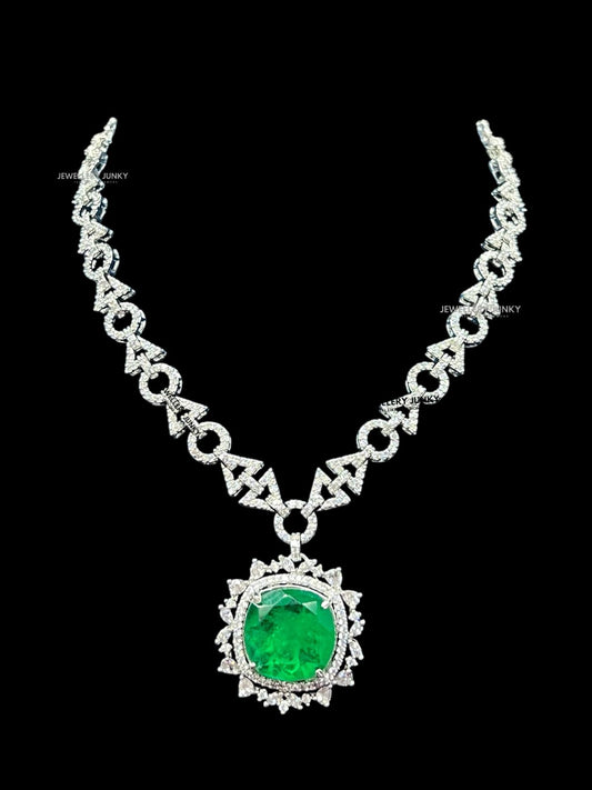 REHANA CUSION CUT CZ DIAMOND NECKLACE