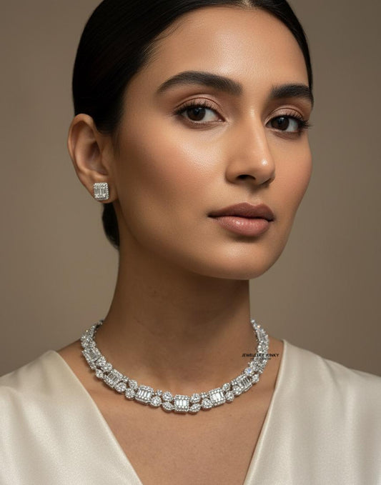 ANNA BAGUETTE DIAMOND NECKLACE N-1047