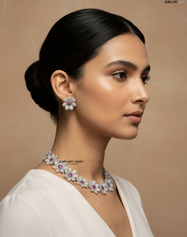 ELISHA FLORAL NANO DIAMOND NECKLACE