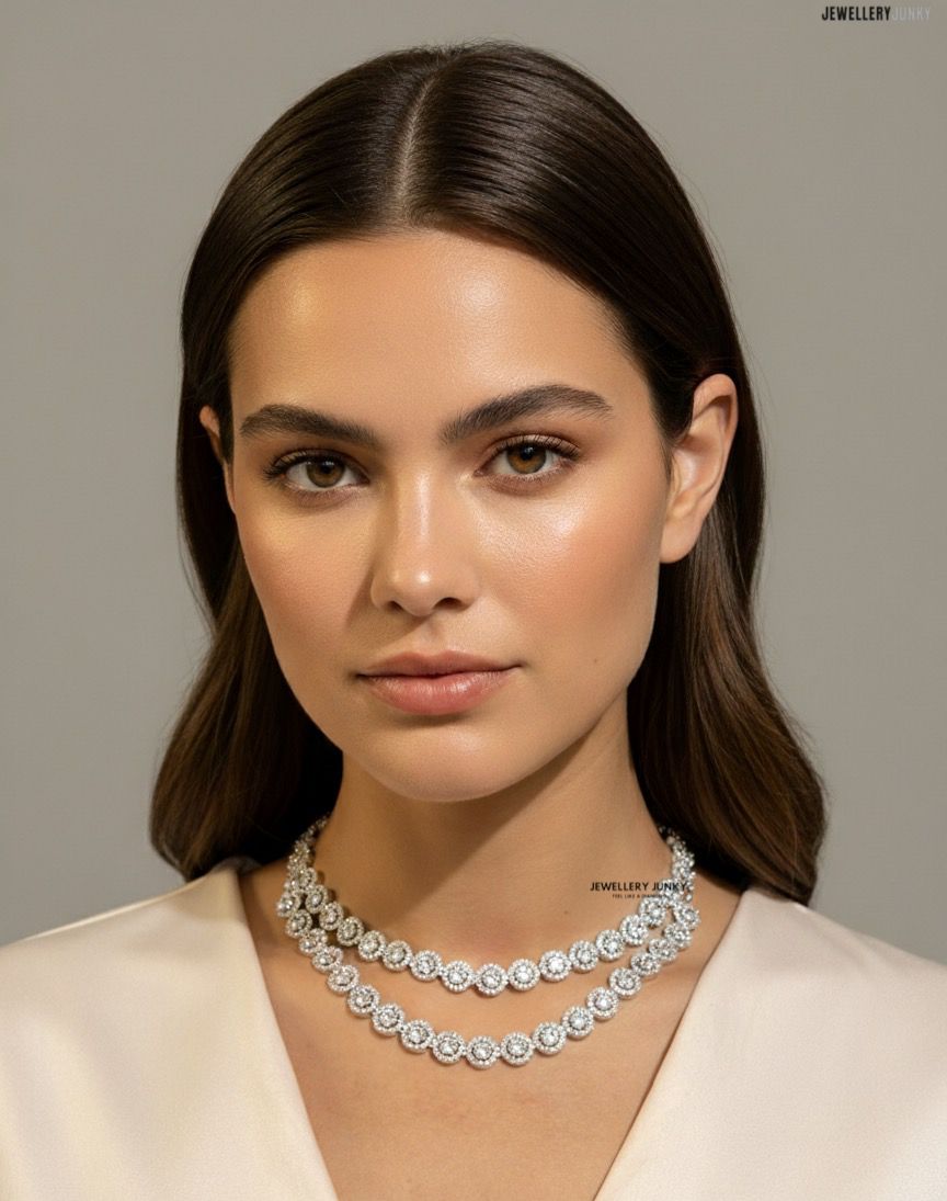 NILA DOUBLE LAYER DIAMOND NECKLACE