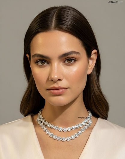 NILA DOUBLE LAYER DIAMOND NECKLACE