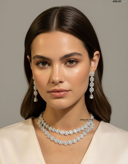 NILA DOUBLE LAYER DIAMOND NECKLACE