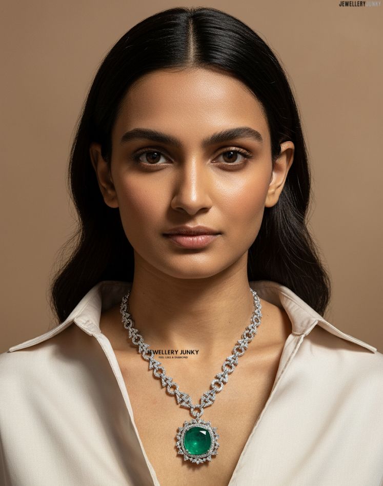 REHANA CUSION CUT CZ DIAMOND NECKLACE