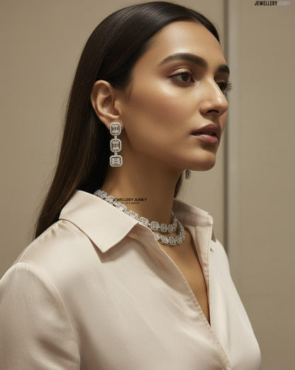 Scarlet Double Layer Baguette Necklace