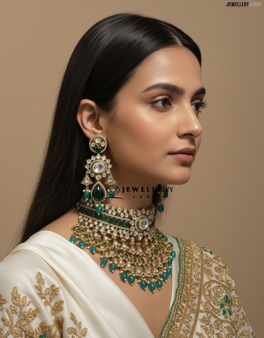 MEHWISH EMERALD KUNDAN NECKLACE