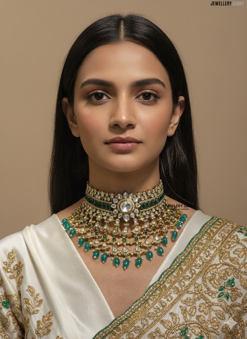 MEHWISH EMERALD KUNDAN NECKLACE