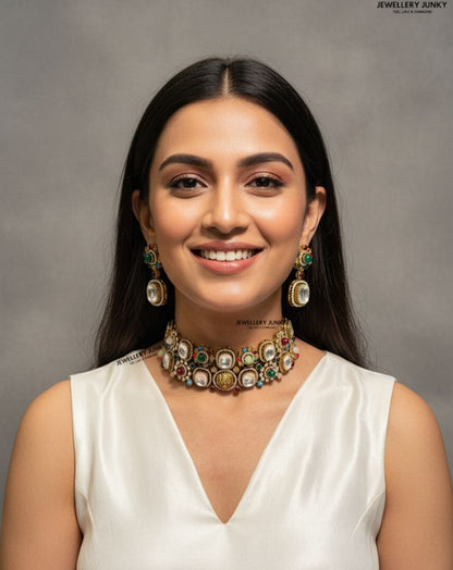 TASNEEM NAVRATAN KUNDAN NECKLACE