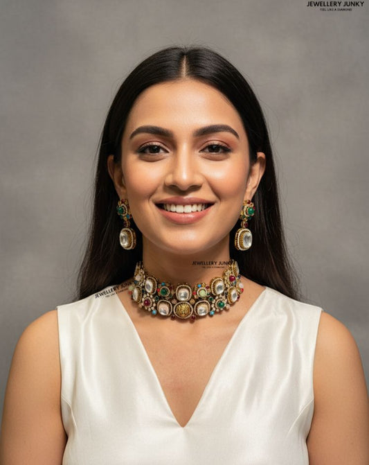 TASNEEM NAVRATAN KUNDAN NECKLACE