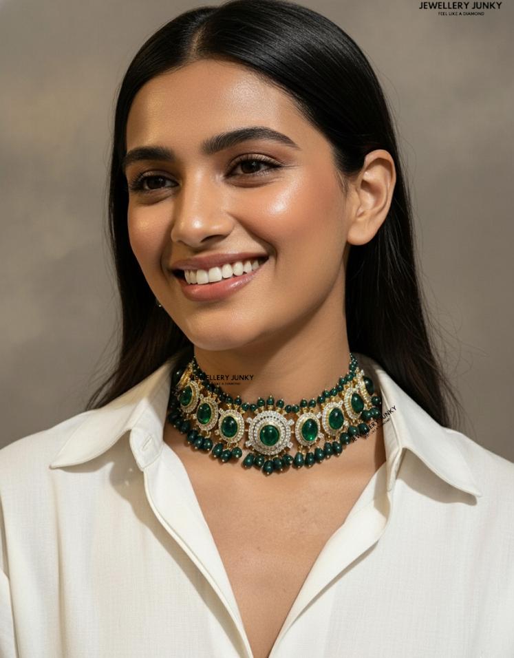SHRADDHA KUNDUN EMERALD NECKLACE