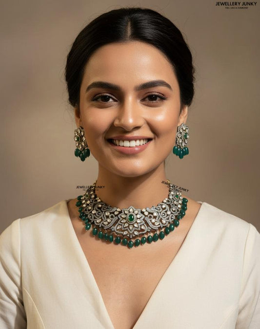SNEH EMERALD KUNDAN NECKLACE