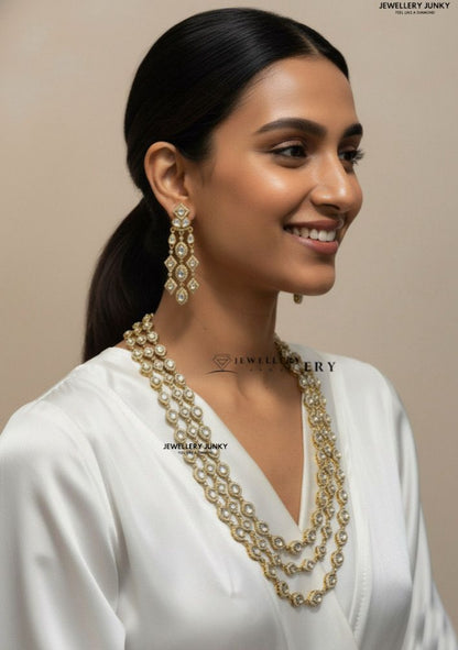 VASAKI KUNDAN LAYRERED NECKLACE
