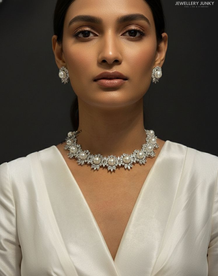 XENIA DIAMOND PEARL NECKLACE