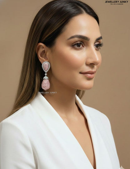 JULIET INVISIBLE STONE DIAMOND EARRING E-1026