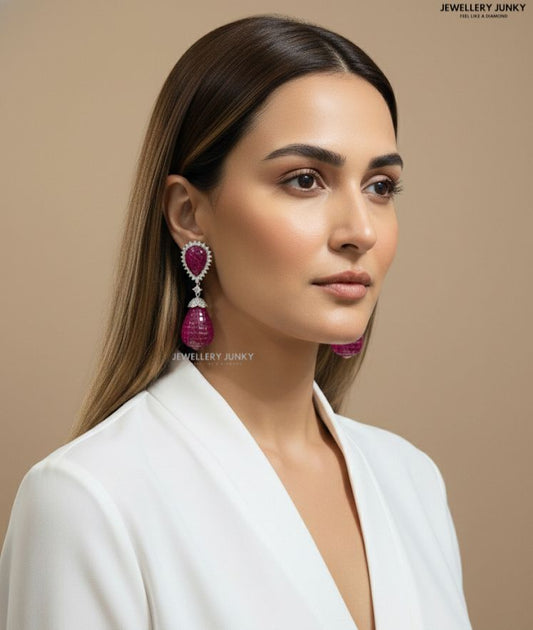 JULIET INVISIBLE STONE DIAMOND EARRING E-1026