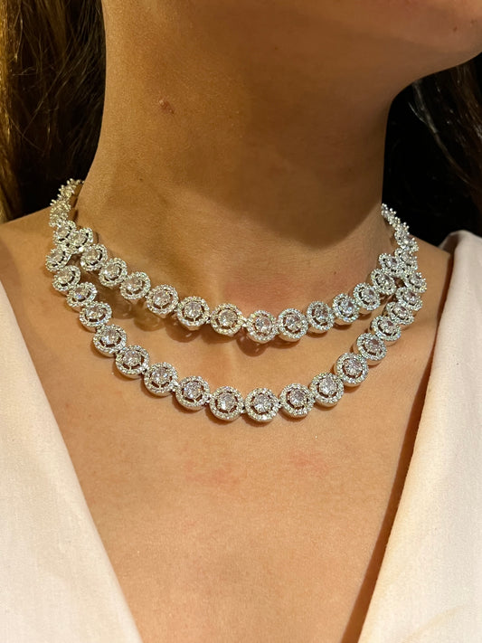 NILA DOUBLE LAYER DIAMOND NECKLACE