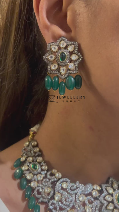 SNEH EMERALD KUNDAN NECKLACE