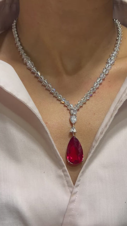 Deepika Baguette Diamond Necklace